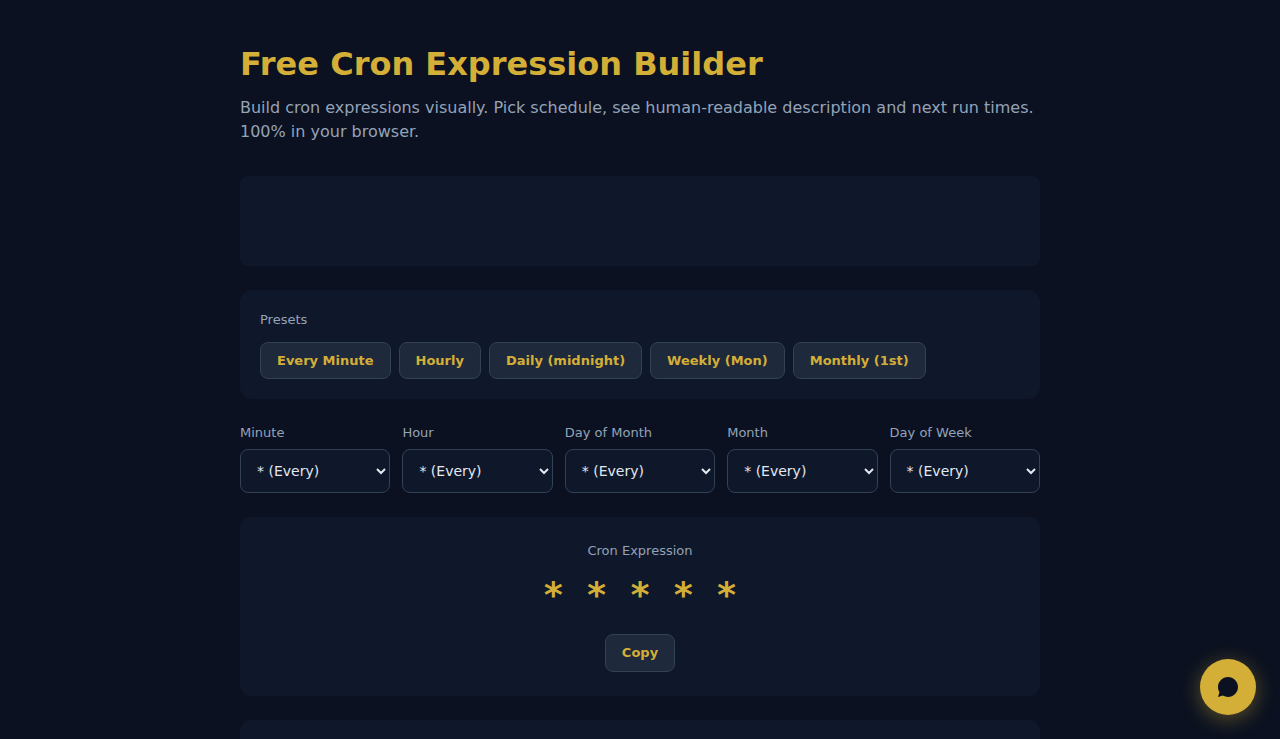 Constructeur d’expressions cron gratuit - S.C.A.L.A.