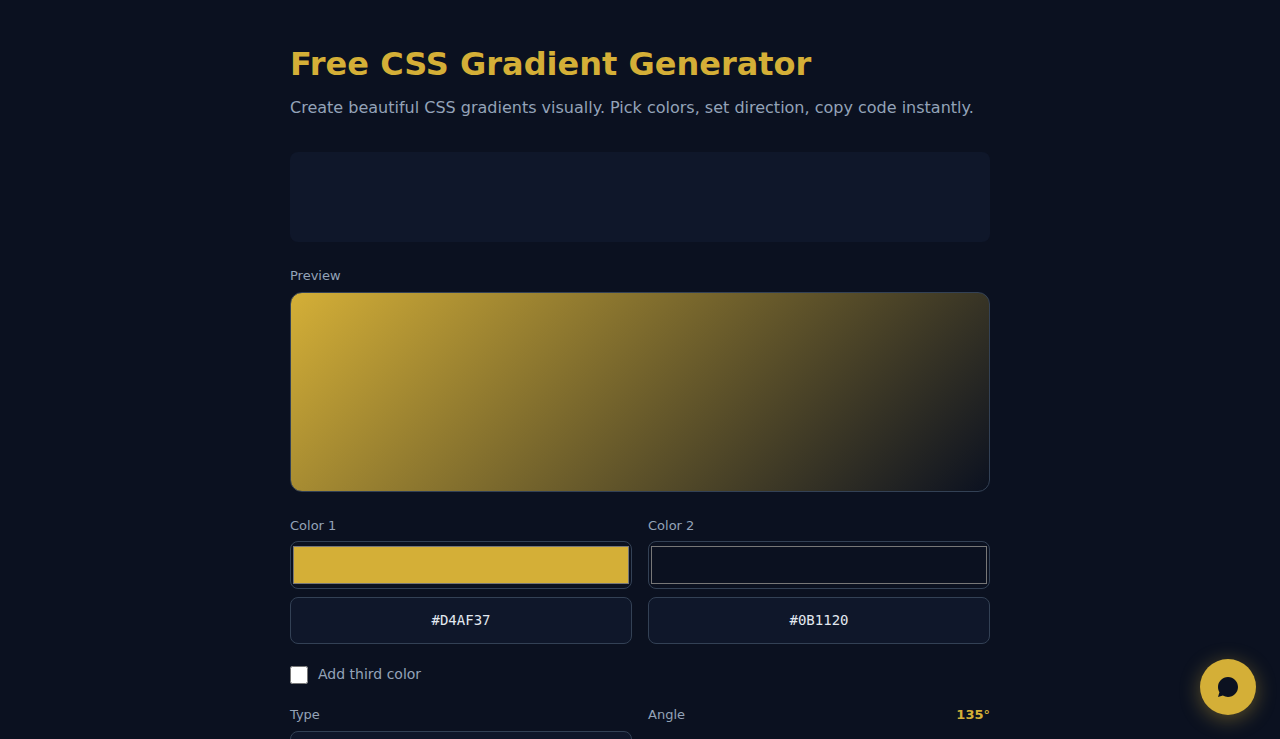 Generatore Gradienti CSS Gratis - S.C.A.L.A.