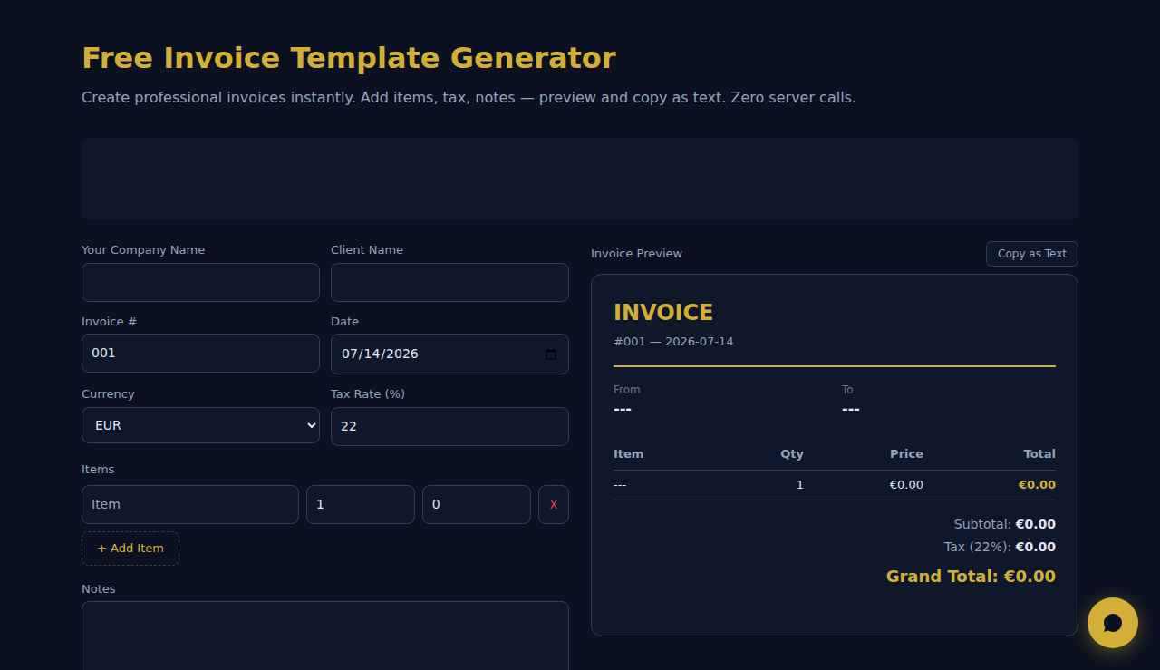 Générateur de modèles de facture gratuit - S.C.A.L.A.