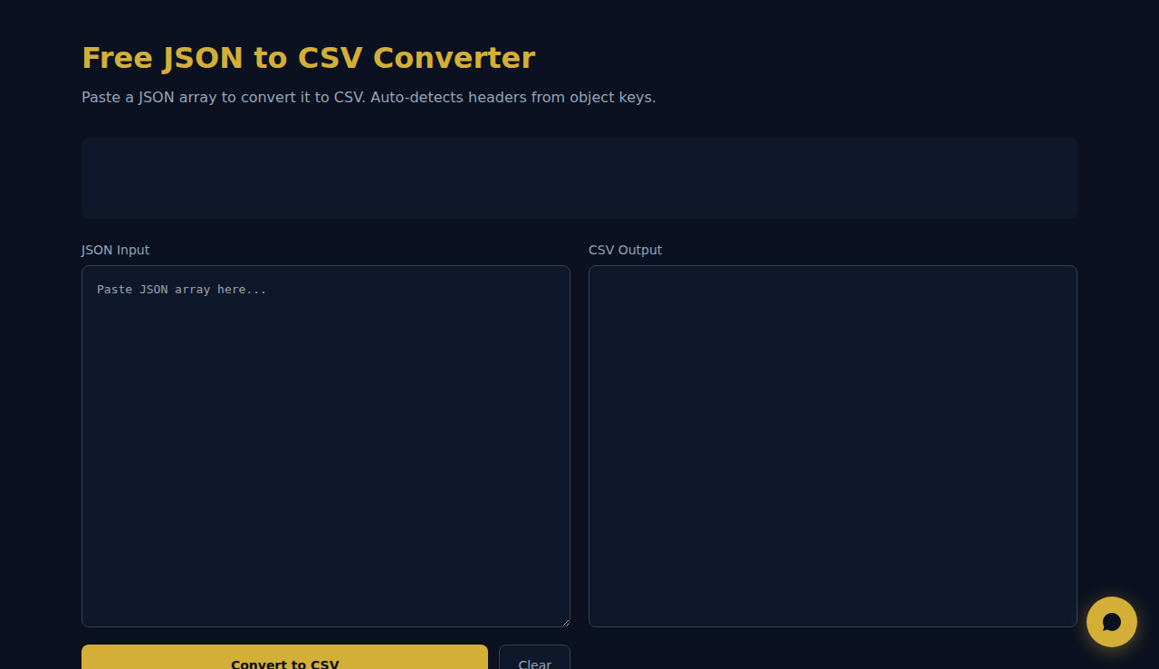Free JSON to CSV Converter - S.C.A.L.A.