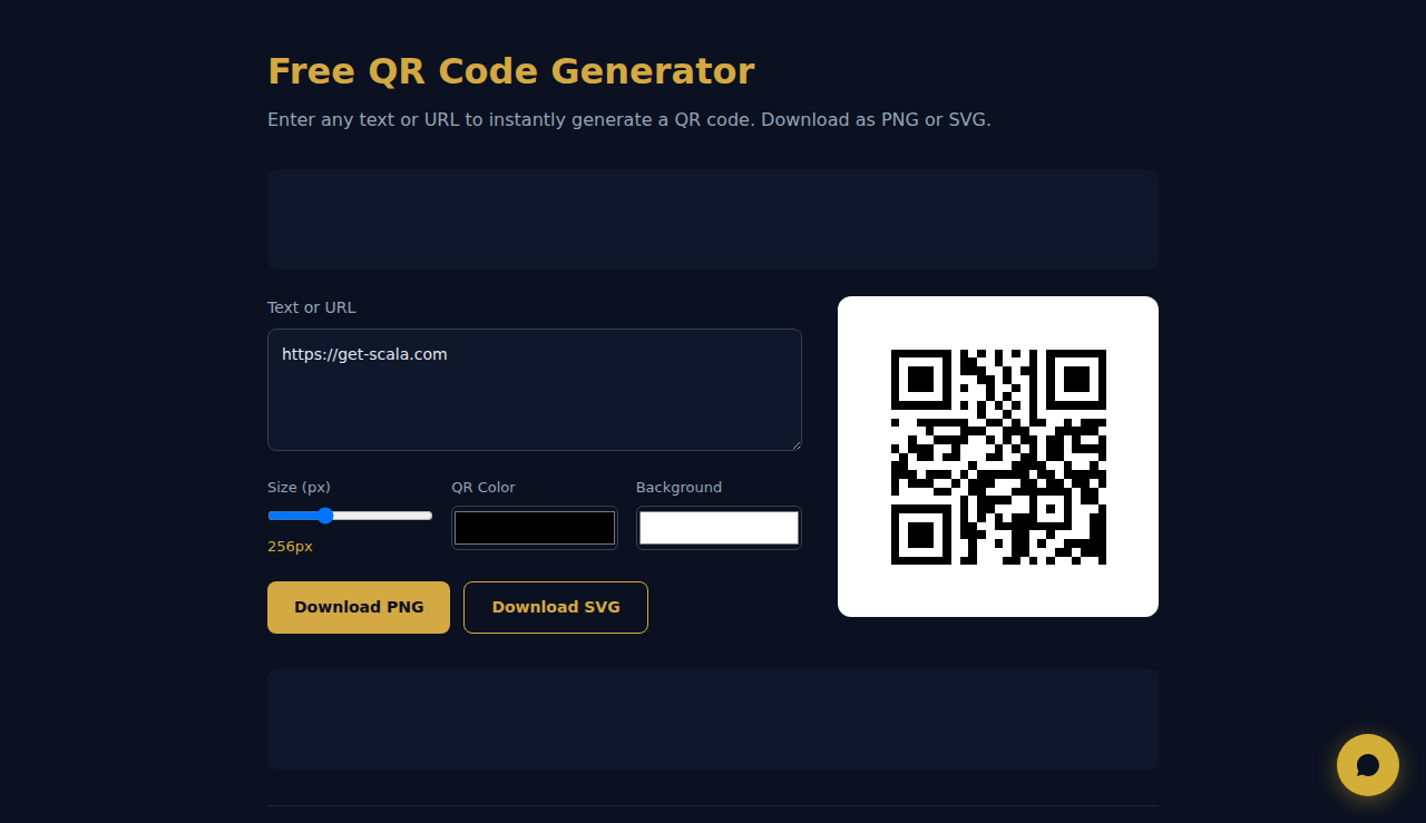 Generador de Codigo QR Gratis - S.C.A.L.A.