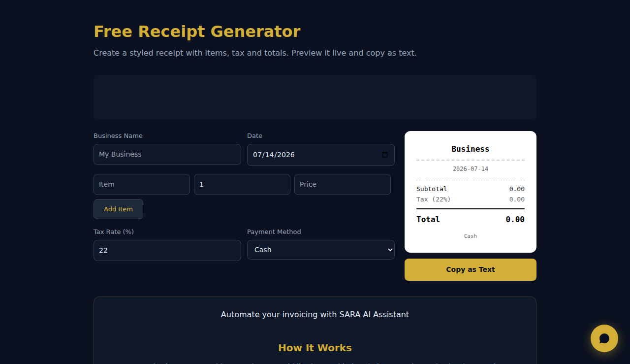 Generador de Recibos Gratis - S.C.A.L.A.