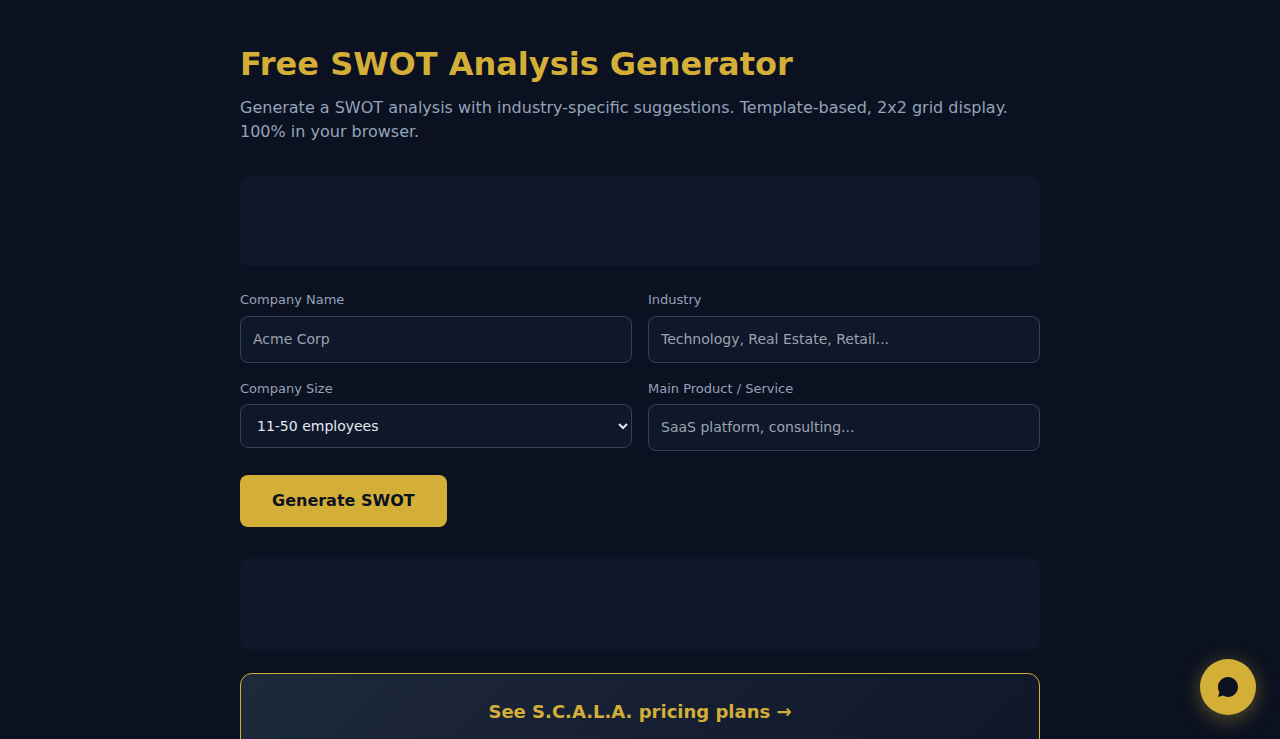 Generador Analisis FODA Gratis - S.C.A.L.A.