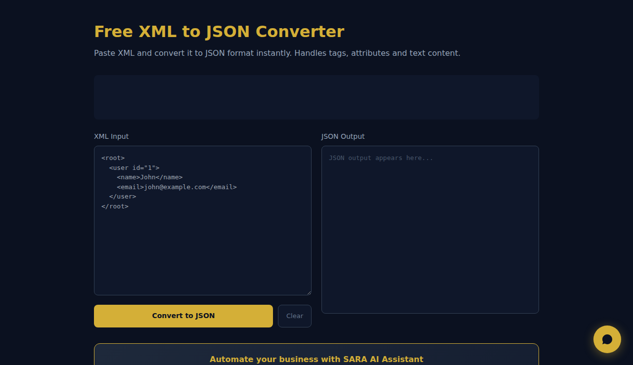 Convertisseur XML vers JSON gratuit - S.C.A.L.A.